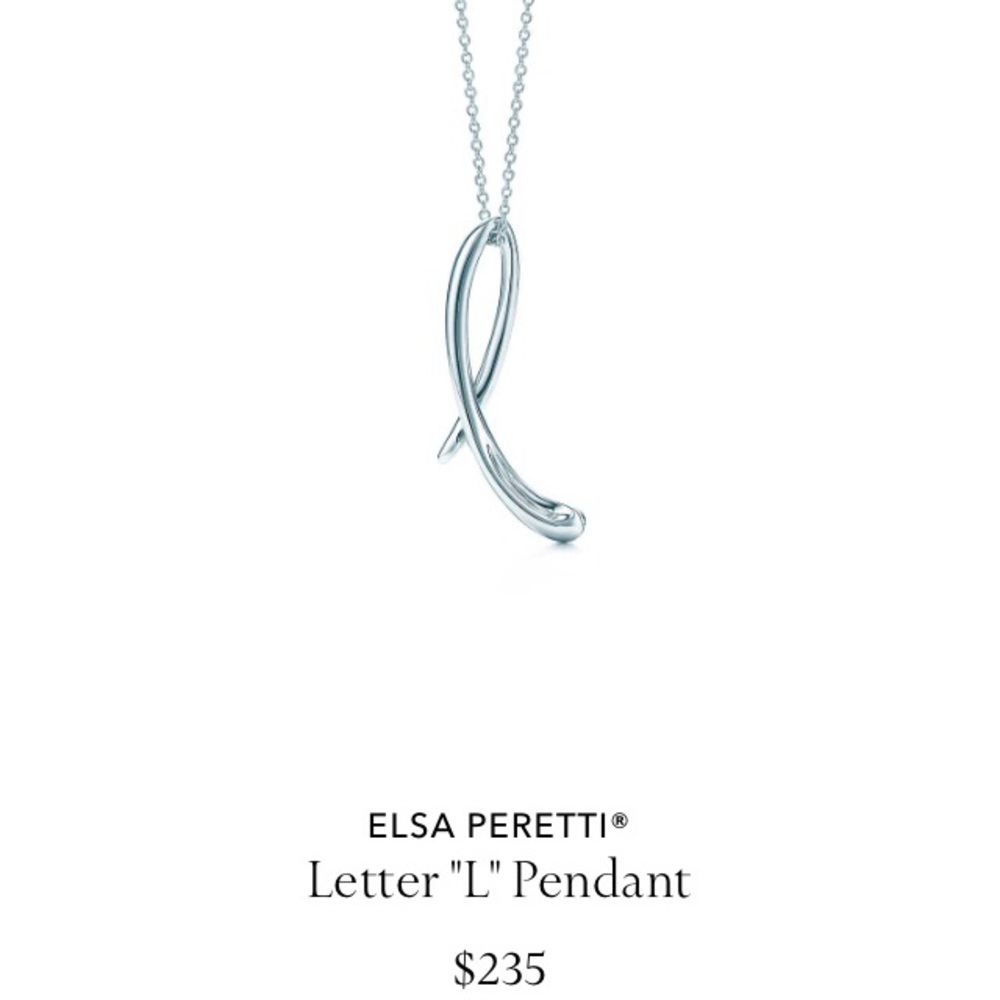 Tiffany Elsa Peretti Letter “L” Pendant